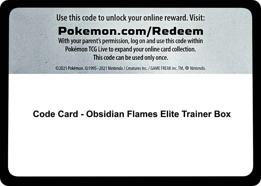 Code Card - Obsidian Flames Elite Trainer Box (SV03: Obsidian Flames)