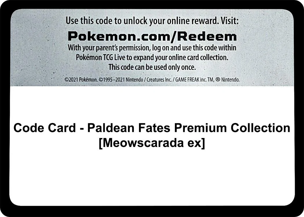 Code Card - Paldean Fates Premium Collection [Meowscarada ex] (SV: Paldean Fates)