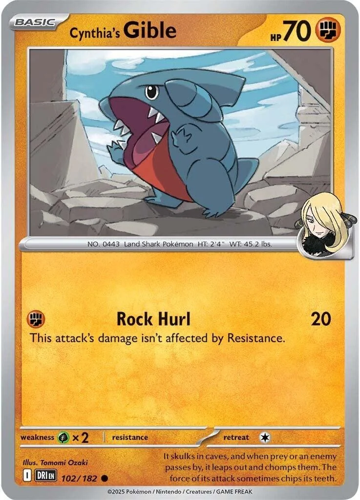 Cynthia's Gible (102/182) (SV10: Destined Rivals)