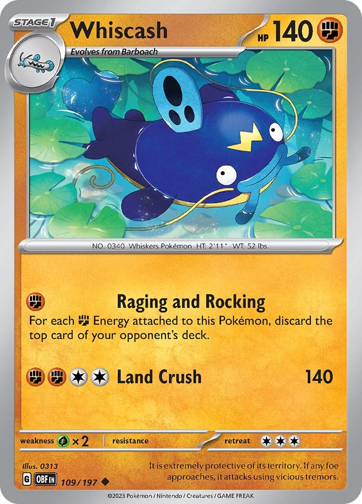 Whiscash (109/197) (SV03: Obsidian Flames)